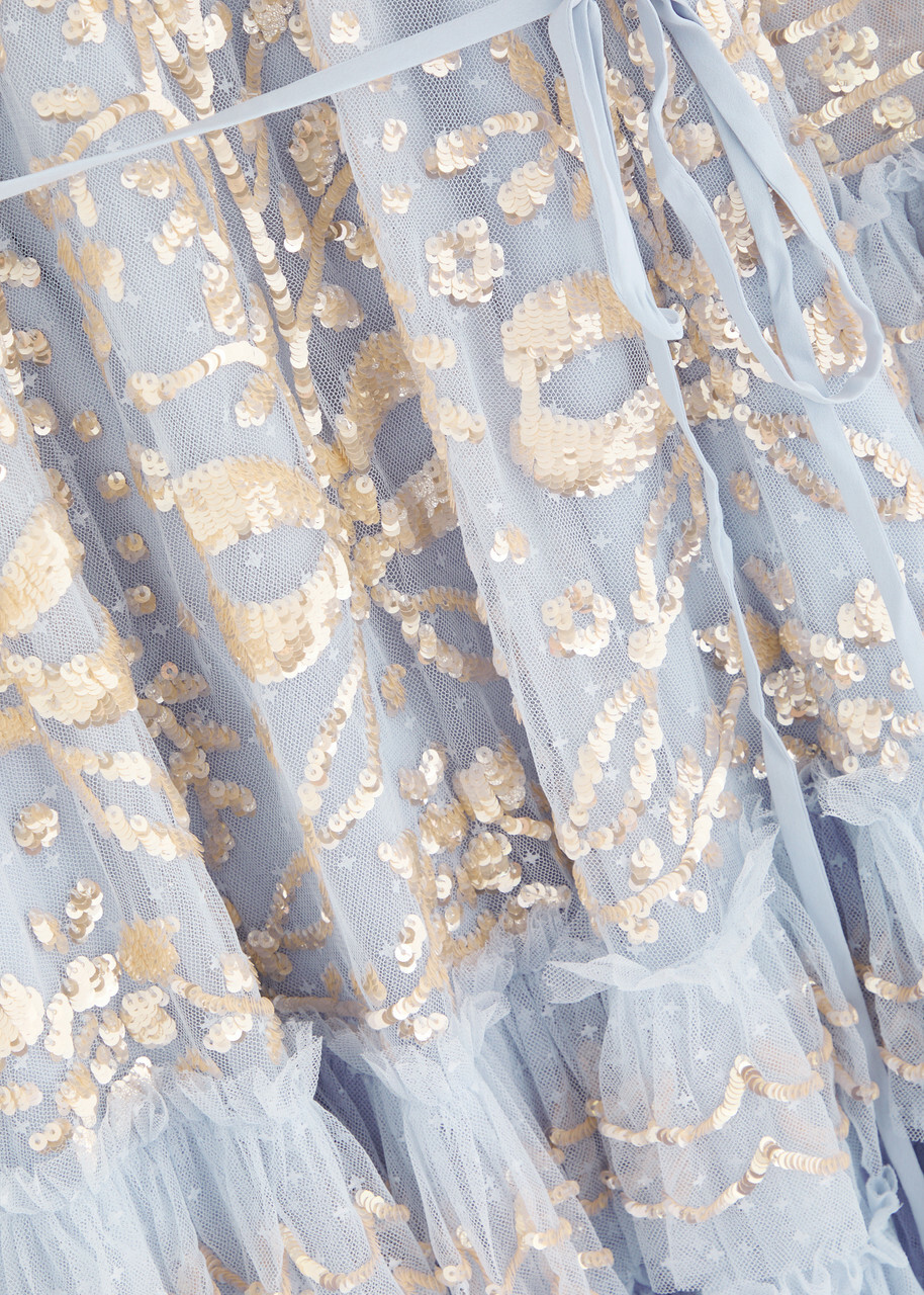 Needle & Thread Celia Sequin-embellished Ruffled Tulle Mini Dress Blue Needle & Thread Needle & Thread Celia Sequin-embellished Ruffled Tulle Mini Dress Blue Needle & Thread