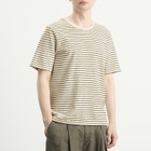 Folk Men's Textured Stripe T-Shirt in Ecru/Black
