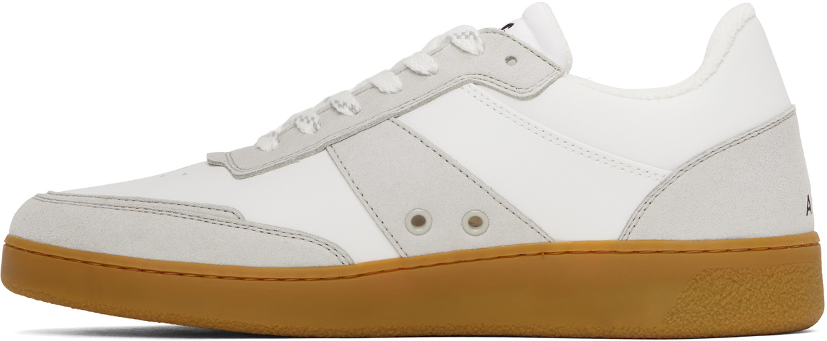 A.P.C. White & Gray Plain Sneakers