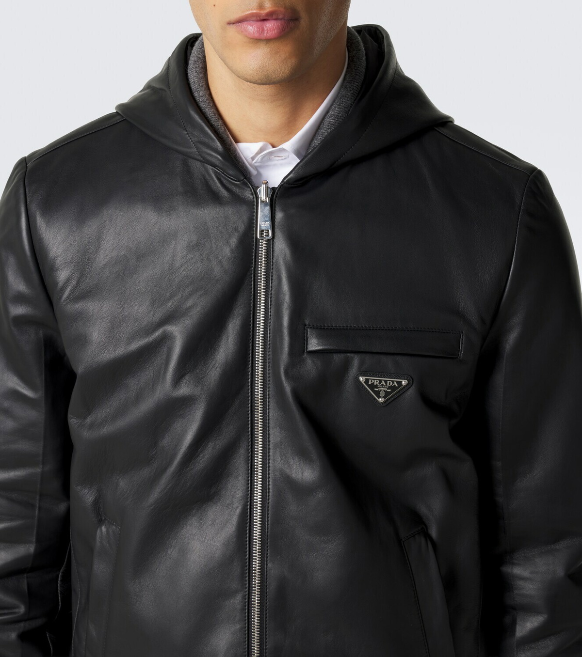 Prada Reversible Re-Nylon and leather jacket