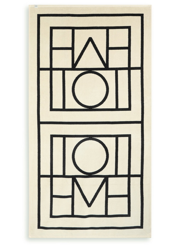 Photo: Toteme Monogram-jacquard Beach Towel - White And Black - One Size