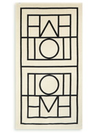 Toteme Monogram-jacquard Beach Towel - White And Black - One Size
