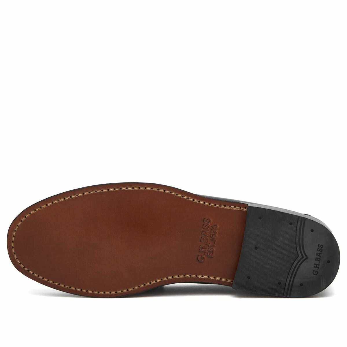 Bass Weejuns Men's Larson Weave Loafer in Black Leather Mono