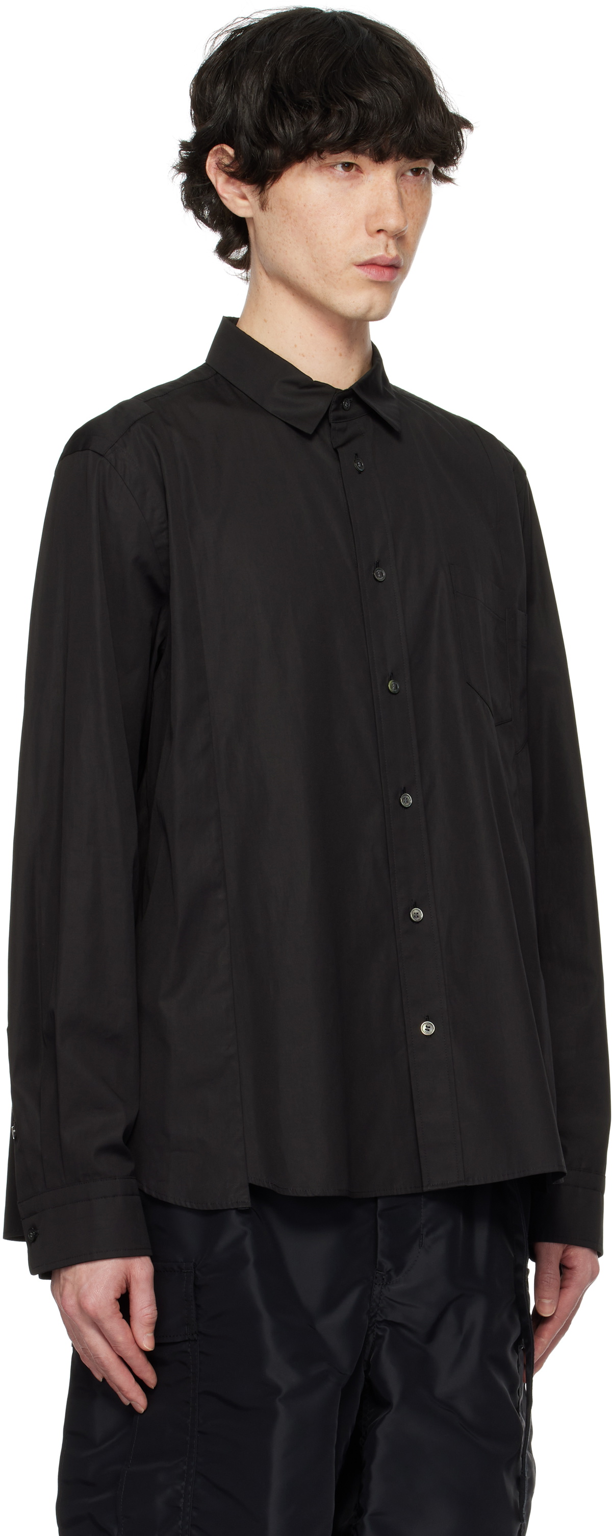 sacai Cotton Poplin Shirt ドッキングシャツ黒 【美品】 sacai Black Cotton Poplin Shirt Sacai