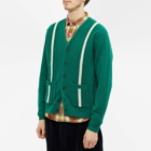 Beams Plus Men's 9G Stripe Cardigan in Green