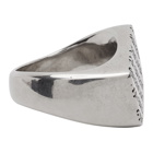 Balenciaga Silver Precious Logo Rectangle Ring