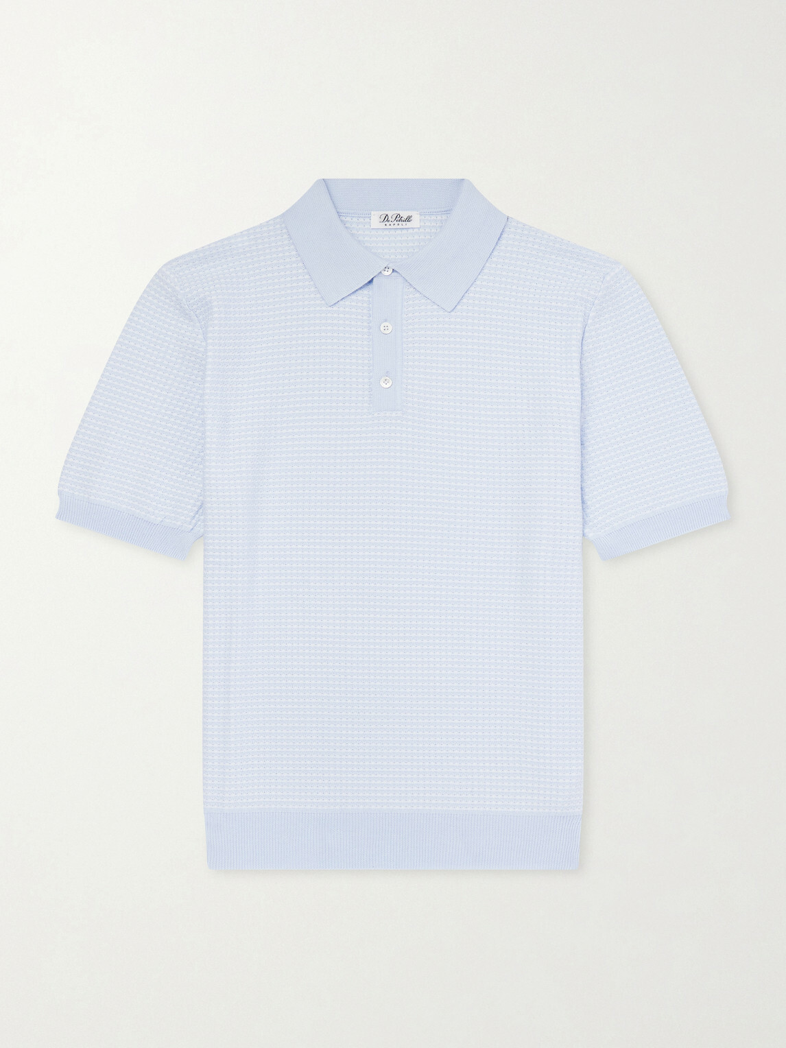 De Petrillo - Cotton-Jacquard Polo Shirt - Blue