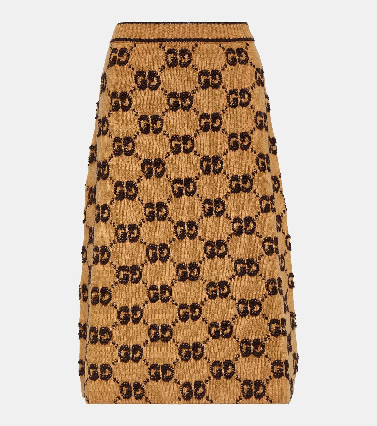 スカート GUCCI CHARCOAL WOOL BLEND SKIRT Gucci GG jacquard wool bouclé midi skirt Gucci