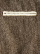 Rubinacci - Unstructured Double-Breasted Linen Suit Jacket - Brown