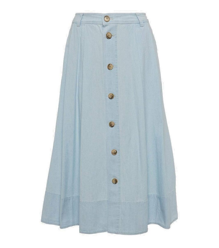 Photo: Polo Ralph Lauren A-line denim midi skirt