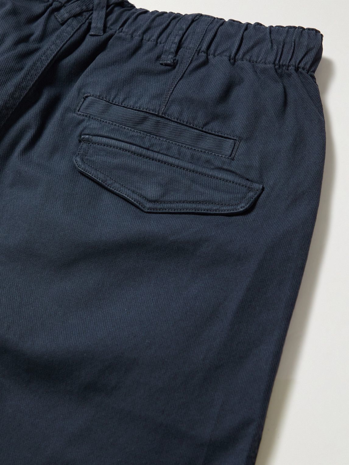 Alex Mill - Straight-Leg Cotton-Blend Twill Drawstring Shorts - Blue ...
