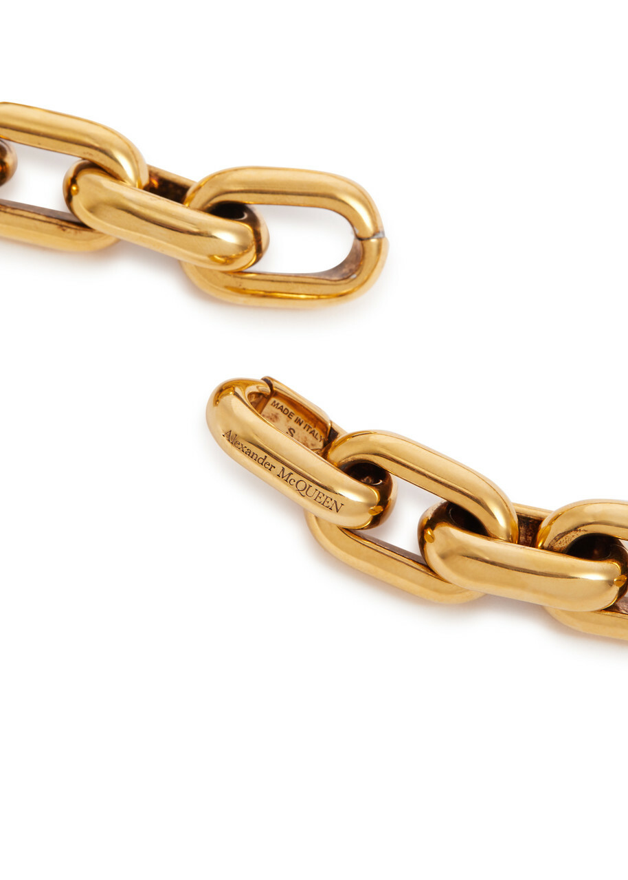Alexander Mcqueen Peak Chain Necklace Gold