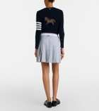 Thom Browne Pleated cotton-blend tweed miniskirt