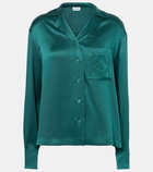 Loewe Anagram silk satin pajama shirt
