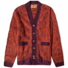 Brain Dead Men's Blurry Lines Alpaca Knit Cardigan in Purple