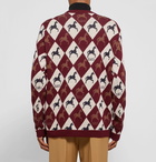 Gucci - Wool-Jacquard Sweater - Men - Burgundy