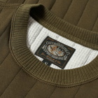 The Real McCoy's Men's Quilted Crew Sweat in Olive