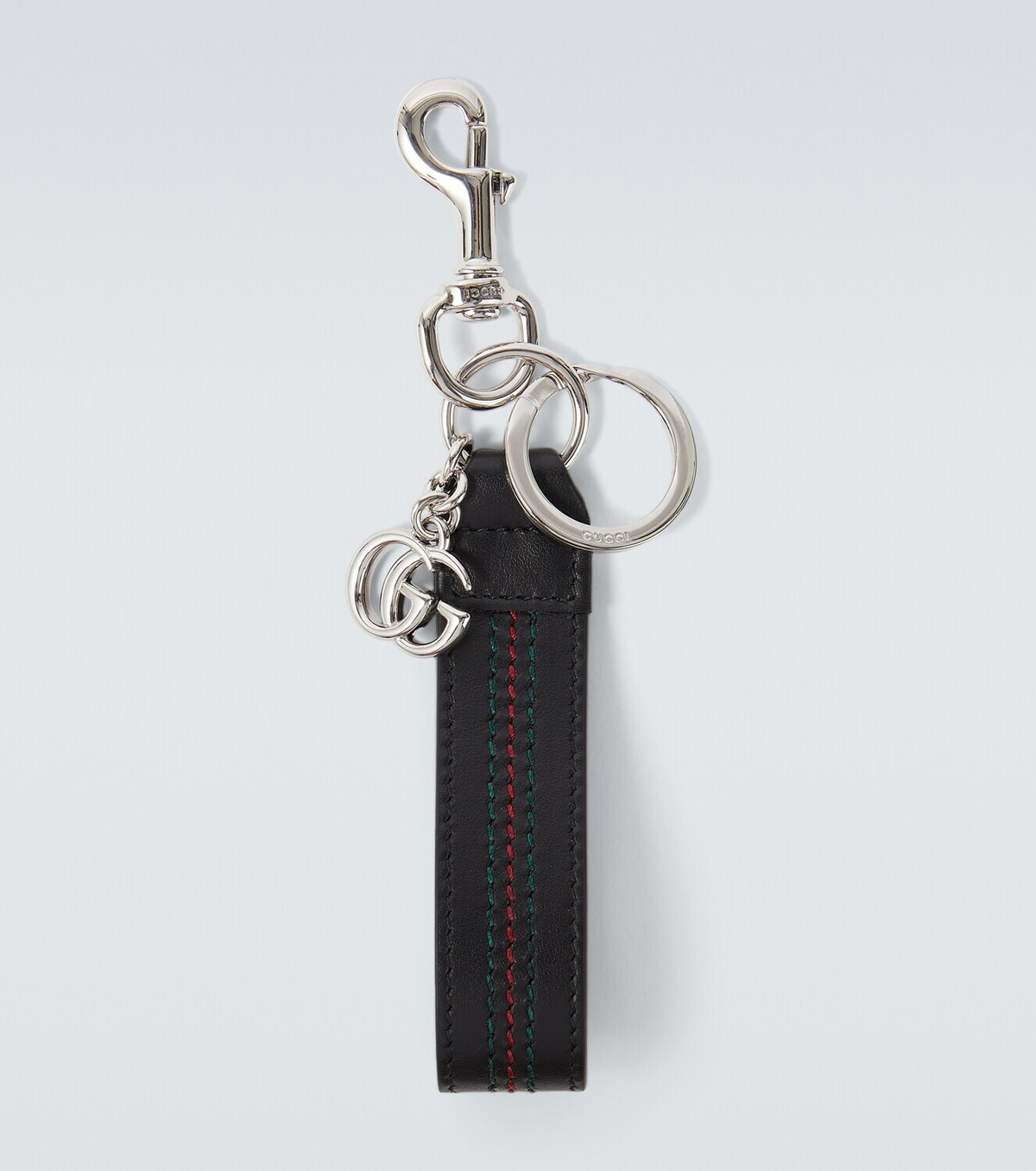 Gucci Double G leather keychain