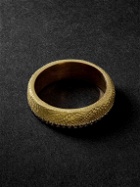 Elhanati - Mezuzah Hammered Gold Diamond Ring - Gold