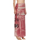 Acne Studios Pink Thin Printed Scarf