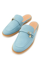 Tods Gom.leg Nubuck Sliders Blue