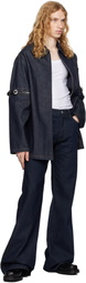 Coperni Navy Raw Hybrid Denim Overshirt