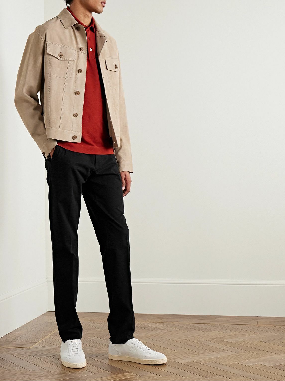 Zegna - Slim-Fit Straight-Leg Stretch-Cotton Twill Trousers - Black