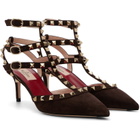 Valentino Garavani Brown Rockstud Heels
