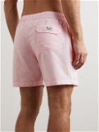 Hartford - Straight-Leg Mid-Length Striped Seersucker Swim Shorts - Pink
