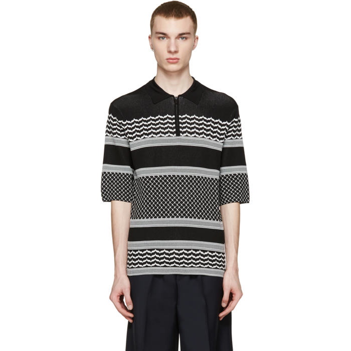 Photo: Neil Barrett Black and White Knit Polo