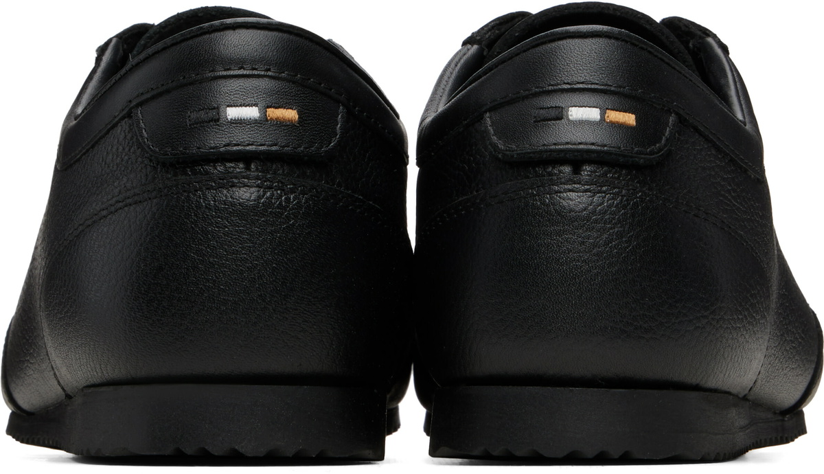 BOSS Black Foil Logo Leather Sneakers