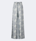 Stella McCartney Printed silk satin wide-leg pants