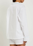 Skims Logo-embroidered Stretch-cotton Poplin Pyjama set White