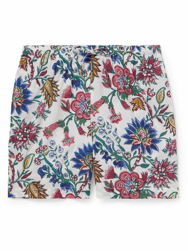 Photo: Kardo - Olbia Straight-Leg Floral-Print Cotton Drawstring Shorts - Pink