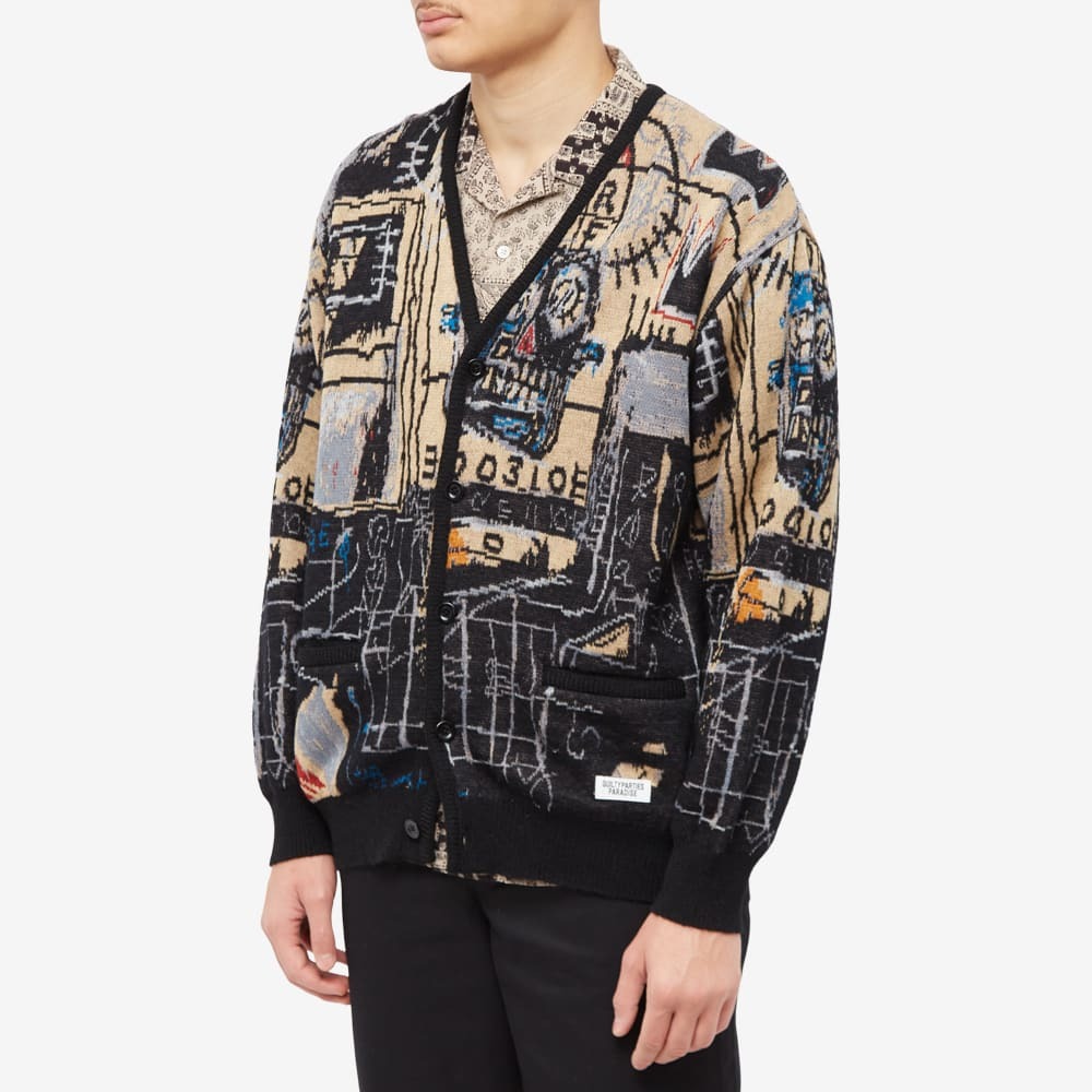 Wacko Maria Men's Jean-Michel Basquiat Cardigan in Neutrals Wacko