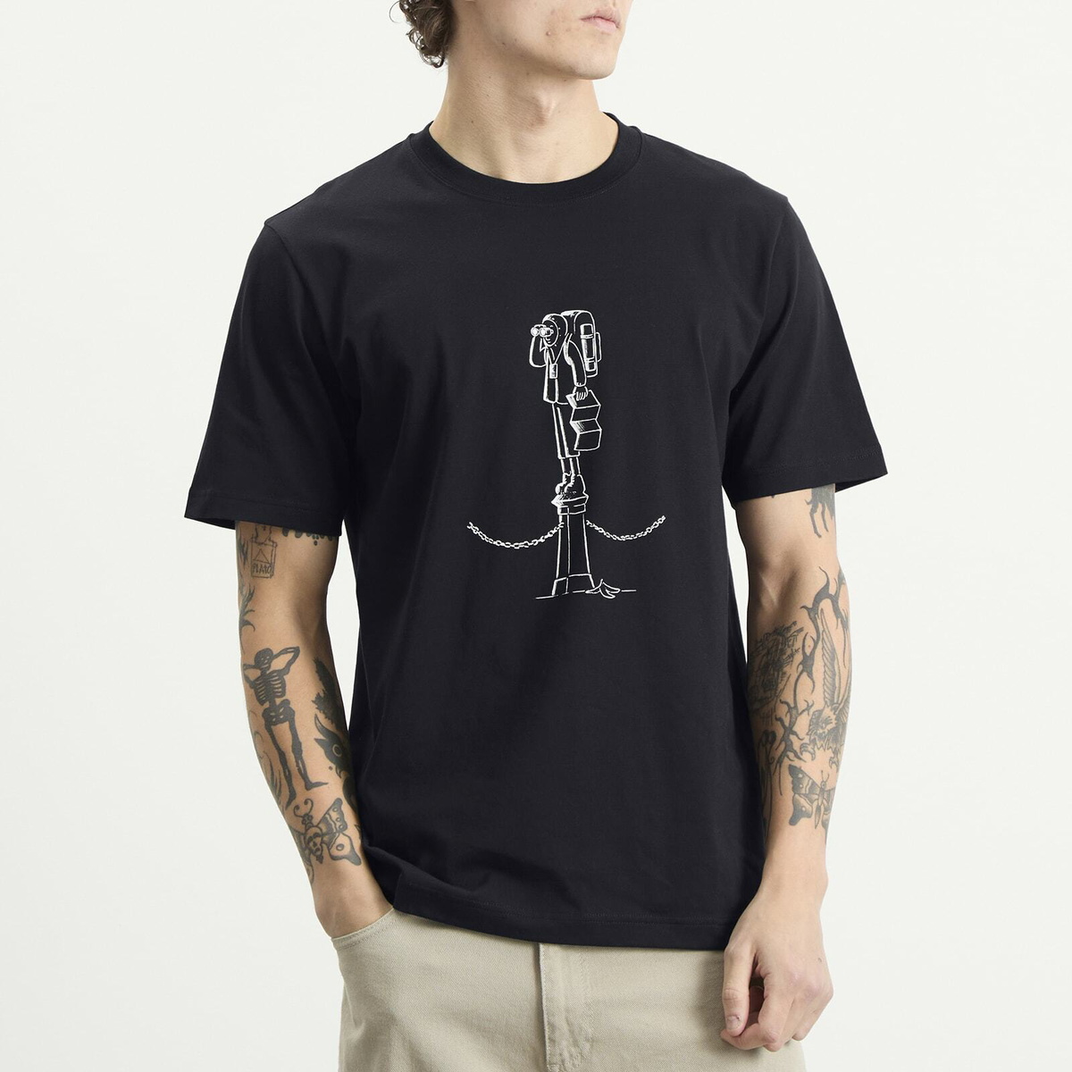 Norse Projects Men's x Daniel Frost Map Master Print T-shirt in Dark Navy