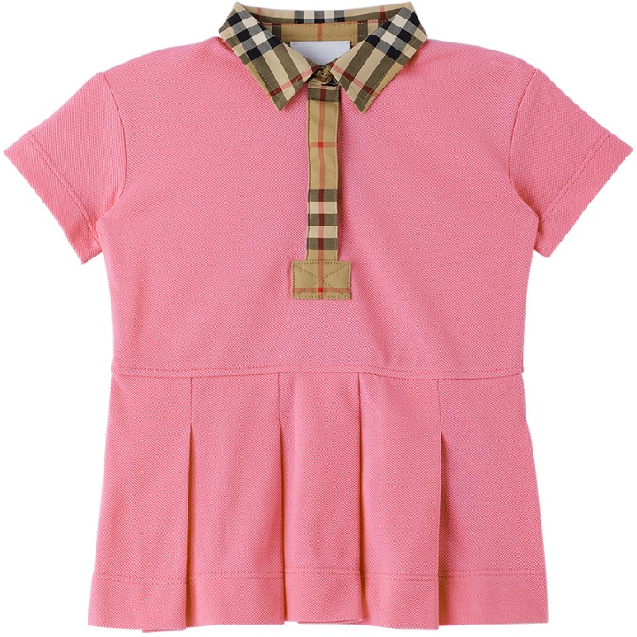 Photo: Burberry Baby Pink Vintage Check Trim Dress