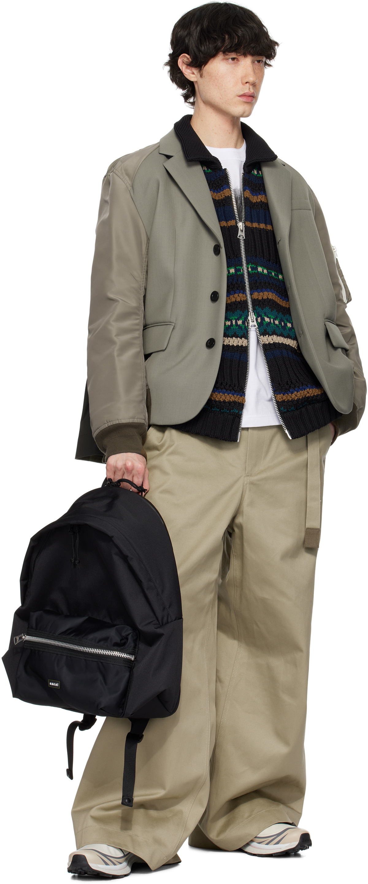 sacai Black Pocket Backpack Sacai