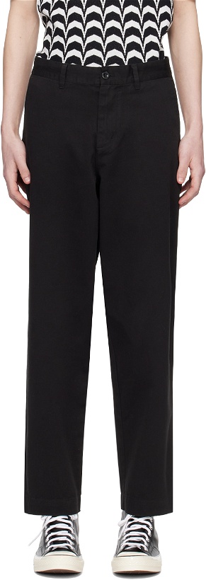 Photo: Fred Perry Black Straight Leg Trousers