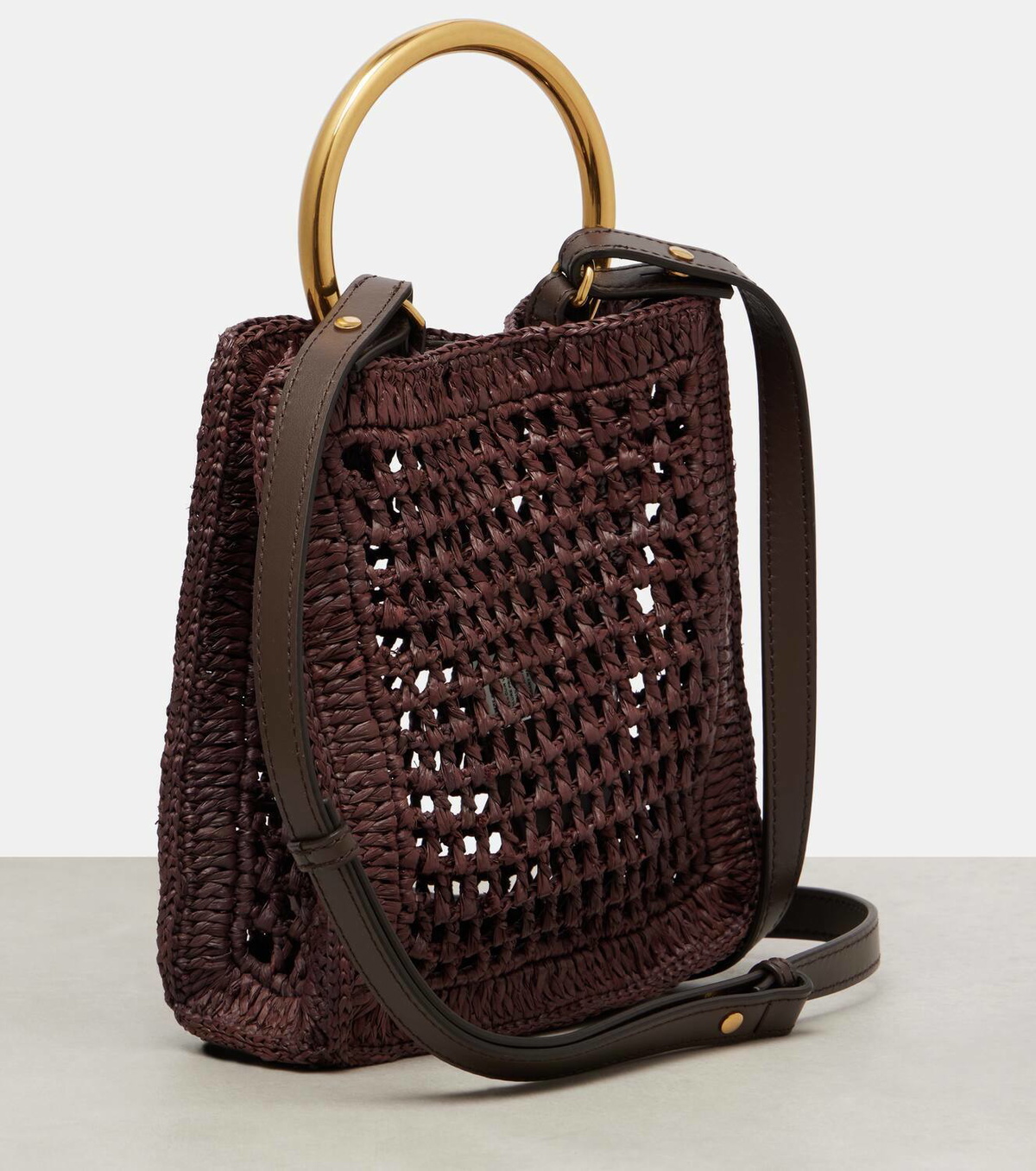 Chloé Summer Banana Mini raffia crossbody bag