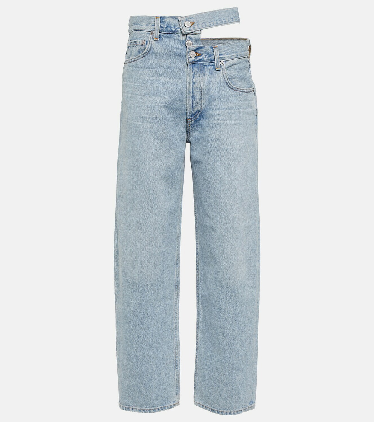 【関税込み】AGOLDE ブルー Broken Waistband ジーンズ Agolde Broken Waistband high-rise jeans AGOLDE