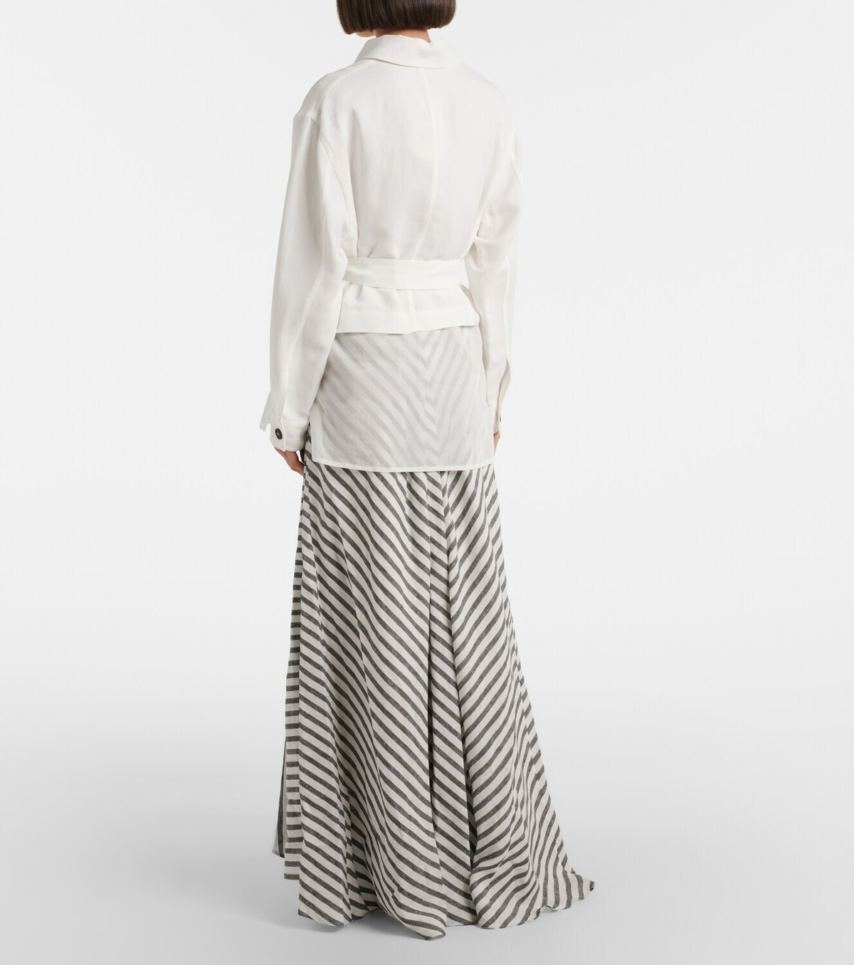 Ralph Lauren Collection Shamus striped linen maxi skirt