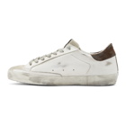 Golden Goose White and Brown Superstar Sneakers