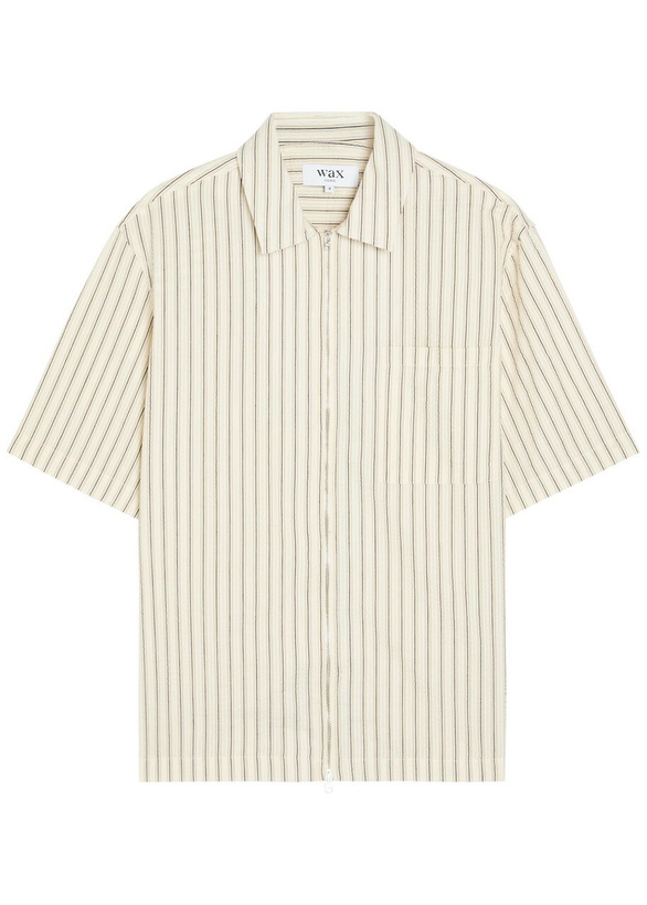 Photo: Wax London Sears Striped Seersucker Shirt Beige