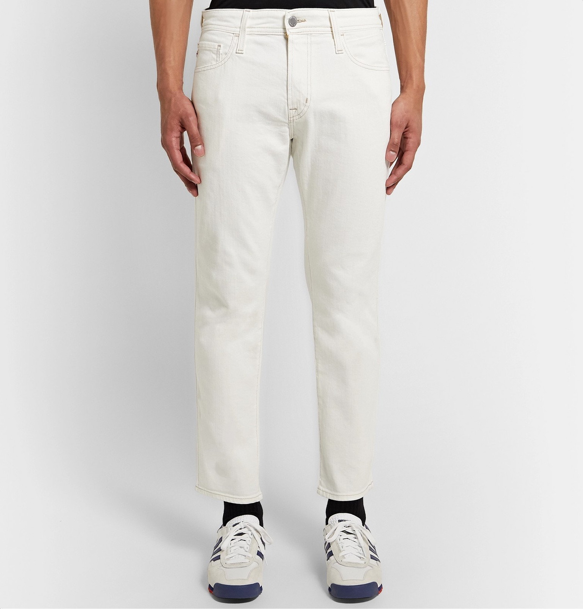 AG Jeans - Tellis Slim-Fit Cropped Stretch-Denim Jeans - White