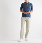Dunhill - Contrast-Tipped Pima Cotton-Jersey Polo Shirt - Blue
