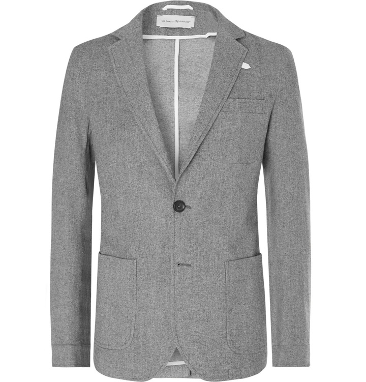 Photo: Oliver Spencer - Grey Theobald Unstructured Cotton and Wool-Blend Blazer - Gray