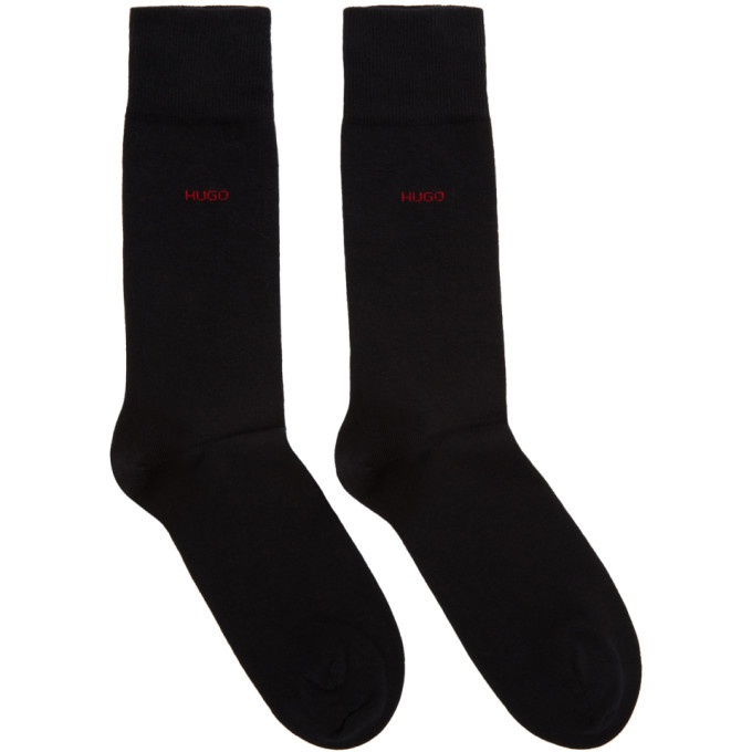 Photo: Hugo Two-Pack Black and Red RS Uni Socks