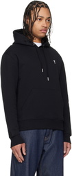 AMI Paris Black Cotton Contrasted Ami de Coeur Hoodie