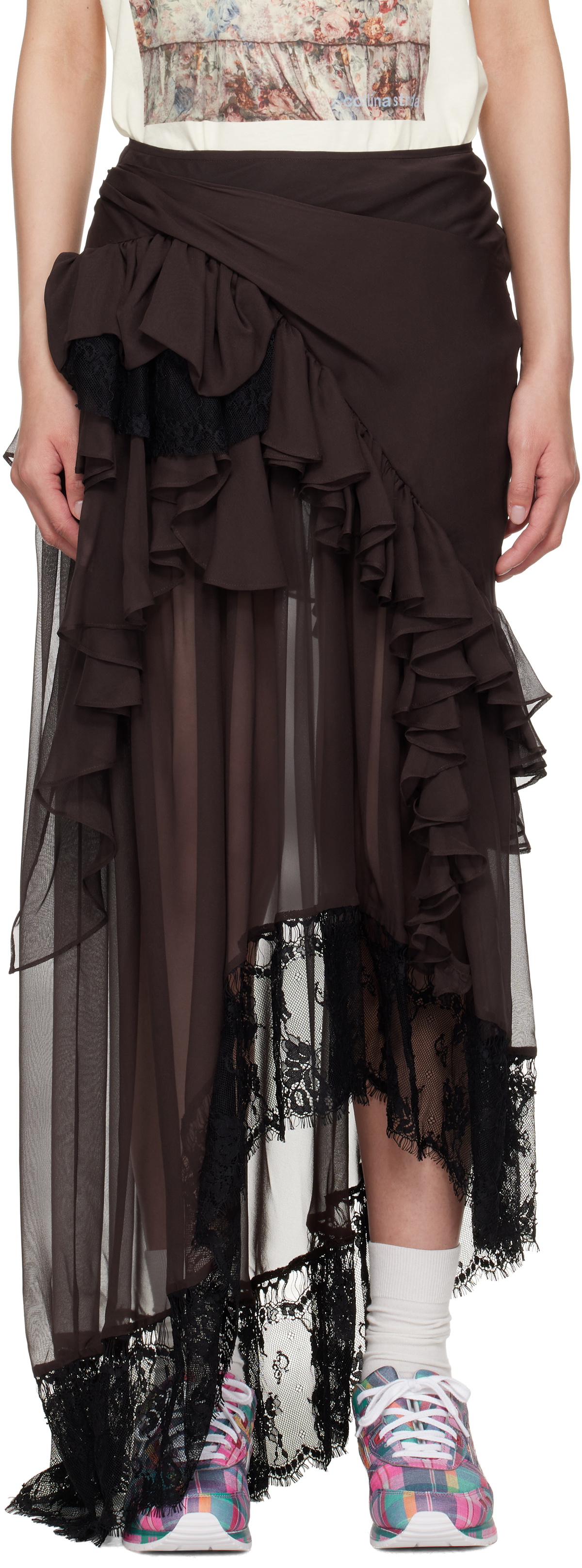 Collina Strada Burgundy Angelica Maxi Skirt